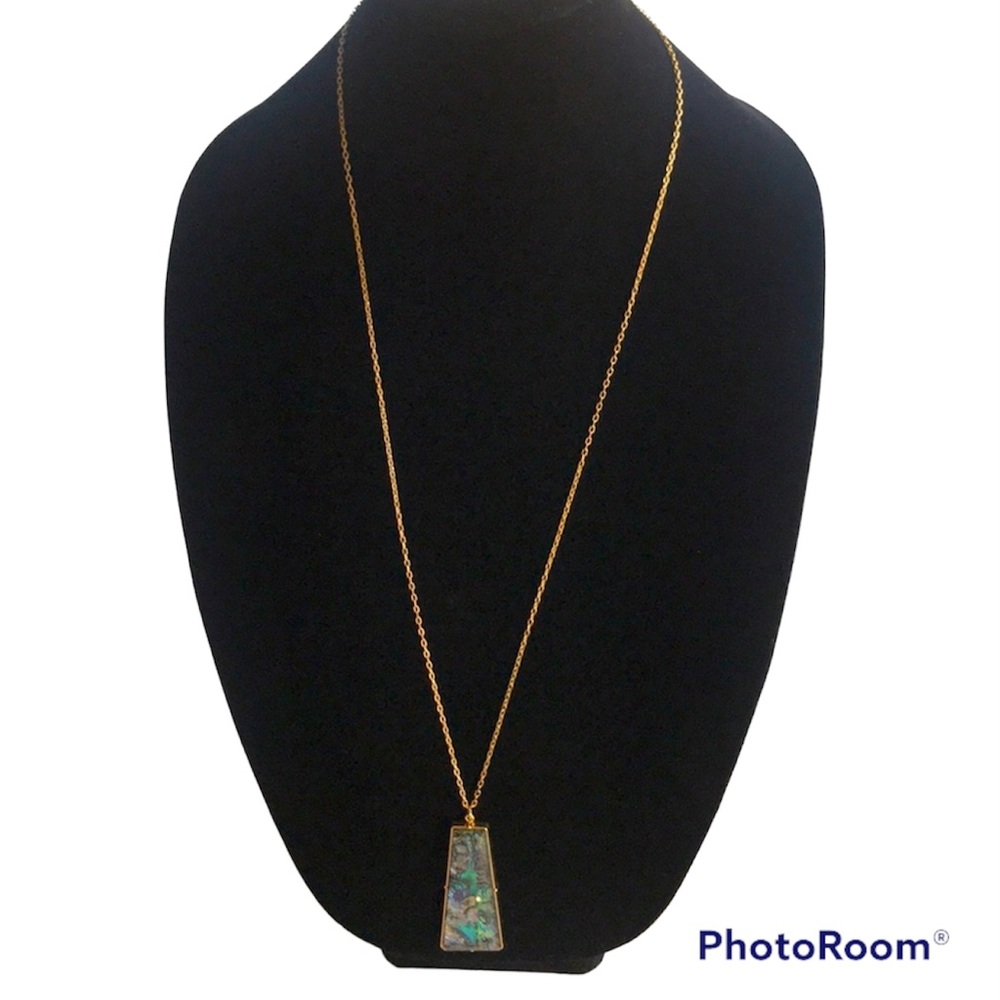 A New Day abalone stone pendant necklace
